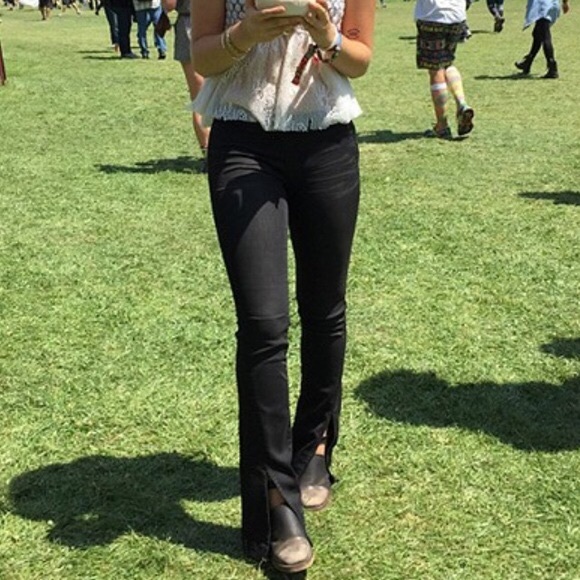 split front flared pants